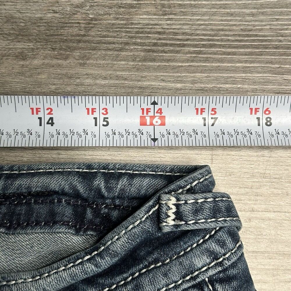 Vigoss The New York Bootcut Jeans Women Size 13/14 L 33 Distressed Bling - Picture 4 of 14